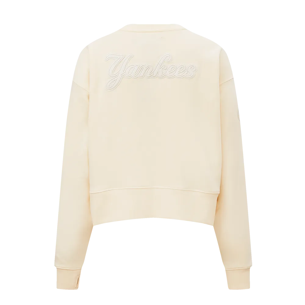 MLB NEW YORK YANKEES NEUTRAL WOMEN'S CREWNECK (EGGSHELL)