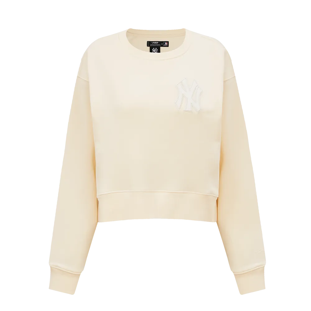 MLB NEW YORK YANKEES NEUTRAL WOMEN'S CREWNECK (EGGSHELL)