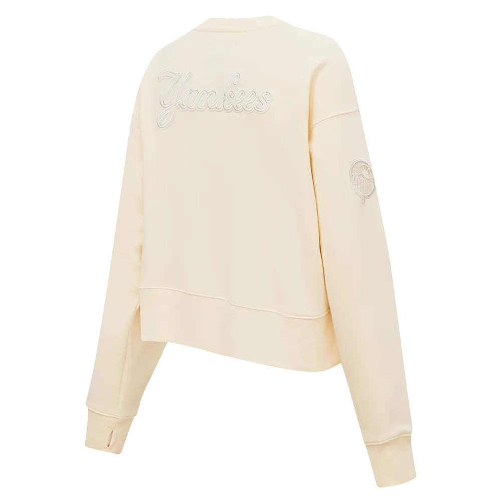 MLB NEW YORK YANKEES NEUTRAL WOMEN'S CREWNECK (EGGSHELL)