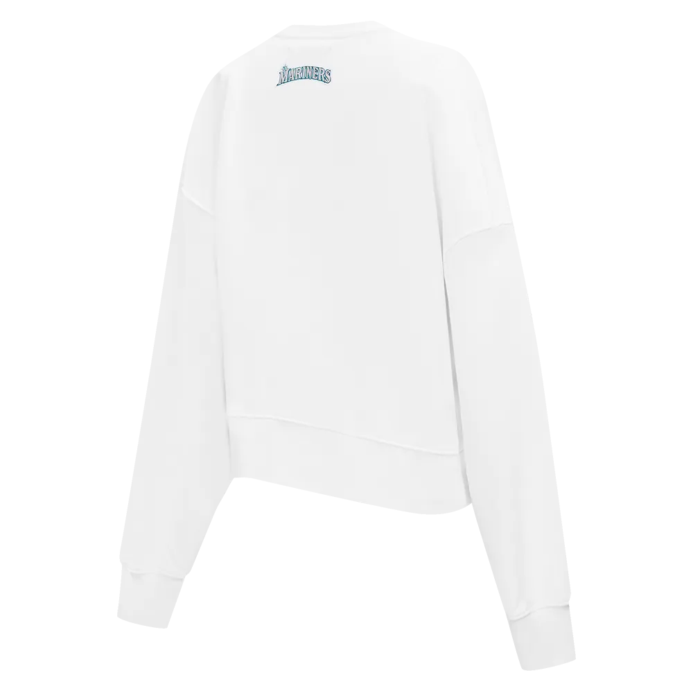 MLB SEATTLE MARINERS CLASSIC WOMEN'S CREWNECK (WHITE)