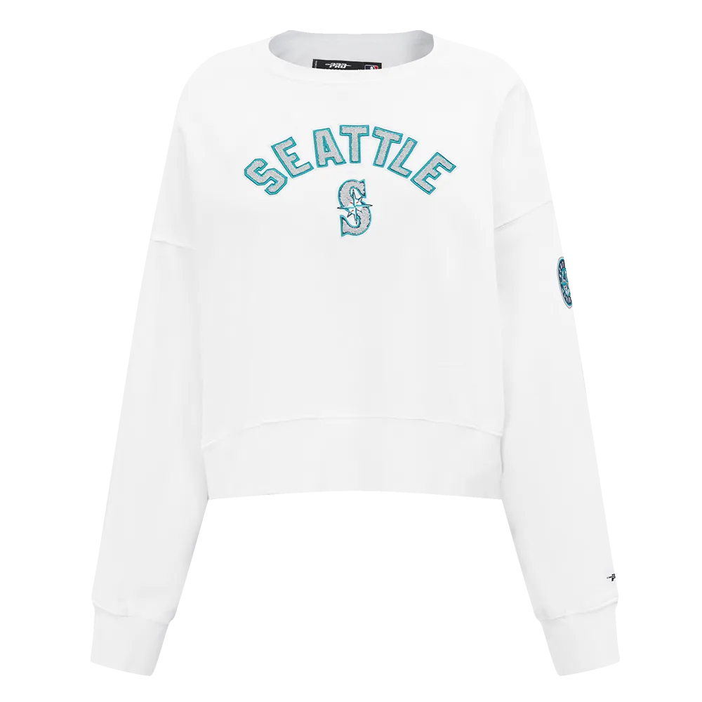 MLB SEATTLE MARINERS CLASSIC WOMEN'S CREWNECK (WHITE)