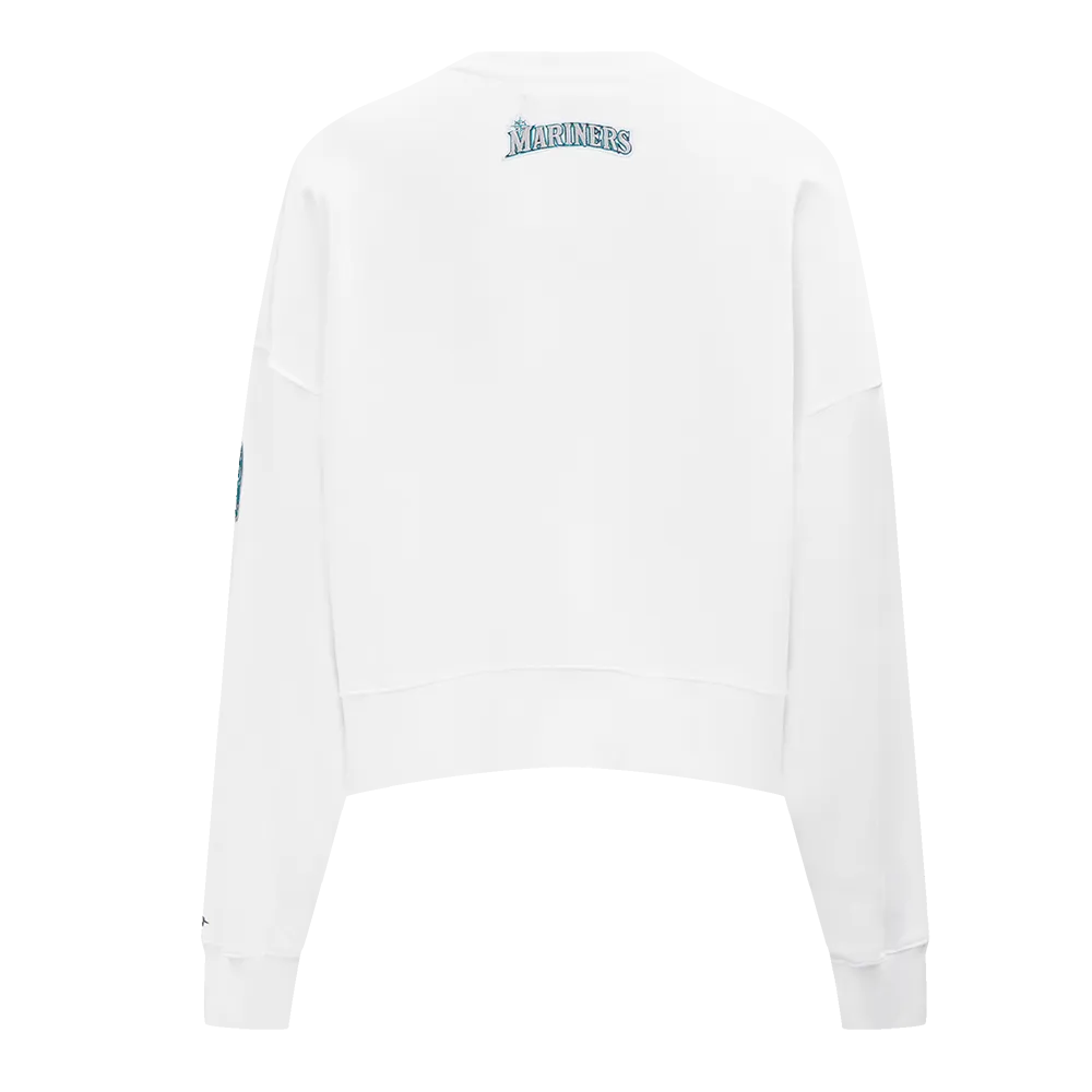 MLB SEATTLE MARINERS CLASSIC WOMEN'S CREWNECK (WHITE)