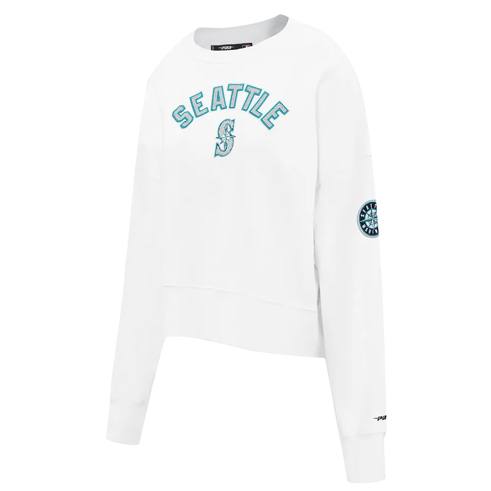 MLB SEATTLE MARINERS CLASSIC WOMEN'S CREWNECK (WHITE)