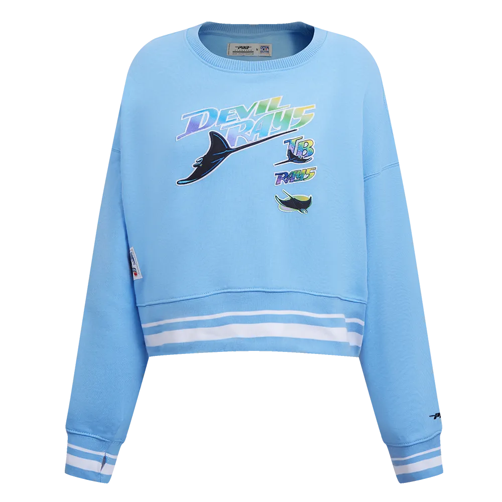 MLB TAMPA BAY RAYS RETRO CLASSIC WOMEN'S RIB CREWNECK (UNIVERSITY BLUE)