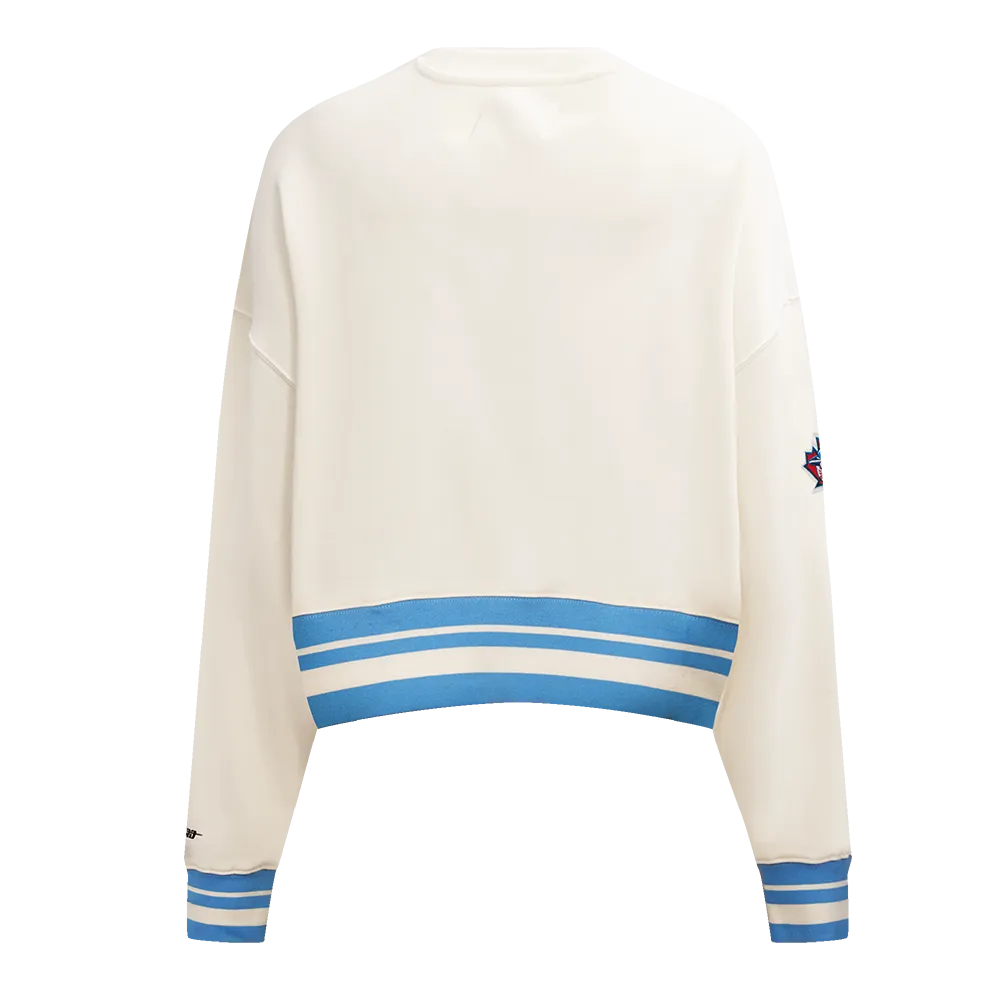 MLB TORONTO BLUE JAYS RETRO CLASSIC WOMEN'S RIB CREWNECK (EGGSHELL/ UNIVERSITY BLUE)
