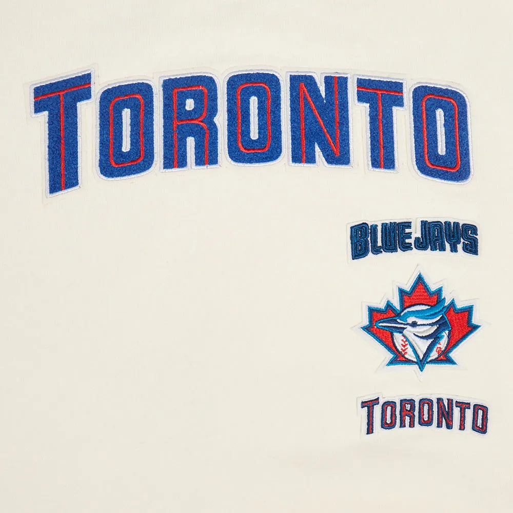 MLB TORONTO BLUE JAYS RETRO CLASSIC WOMEN'S RIB CREWNECK (EGGSHELL/ UNIVERSITY BLUE)