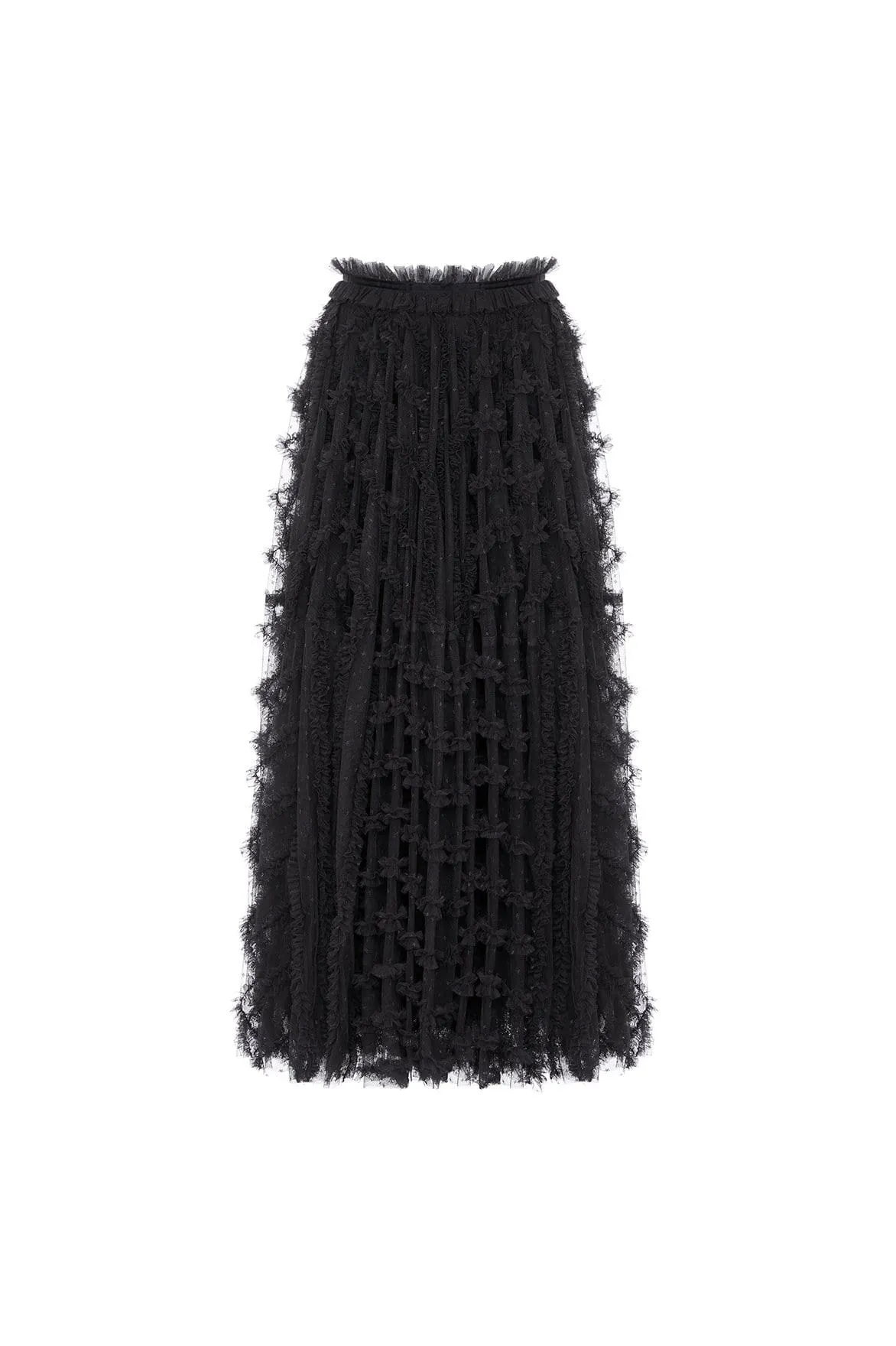 Side Slit Sustainable Florence Ruffle Ankle Skirt
