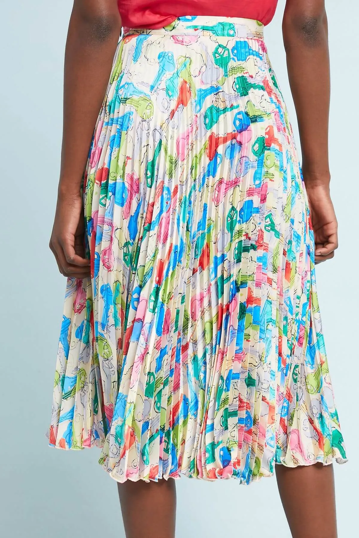 Pleated Midi Skirt Street Ready