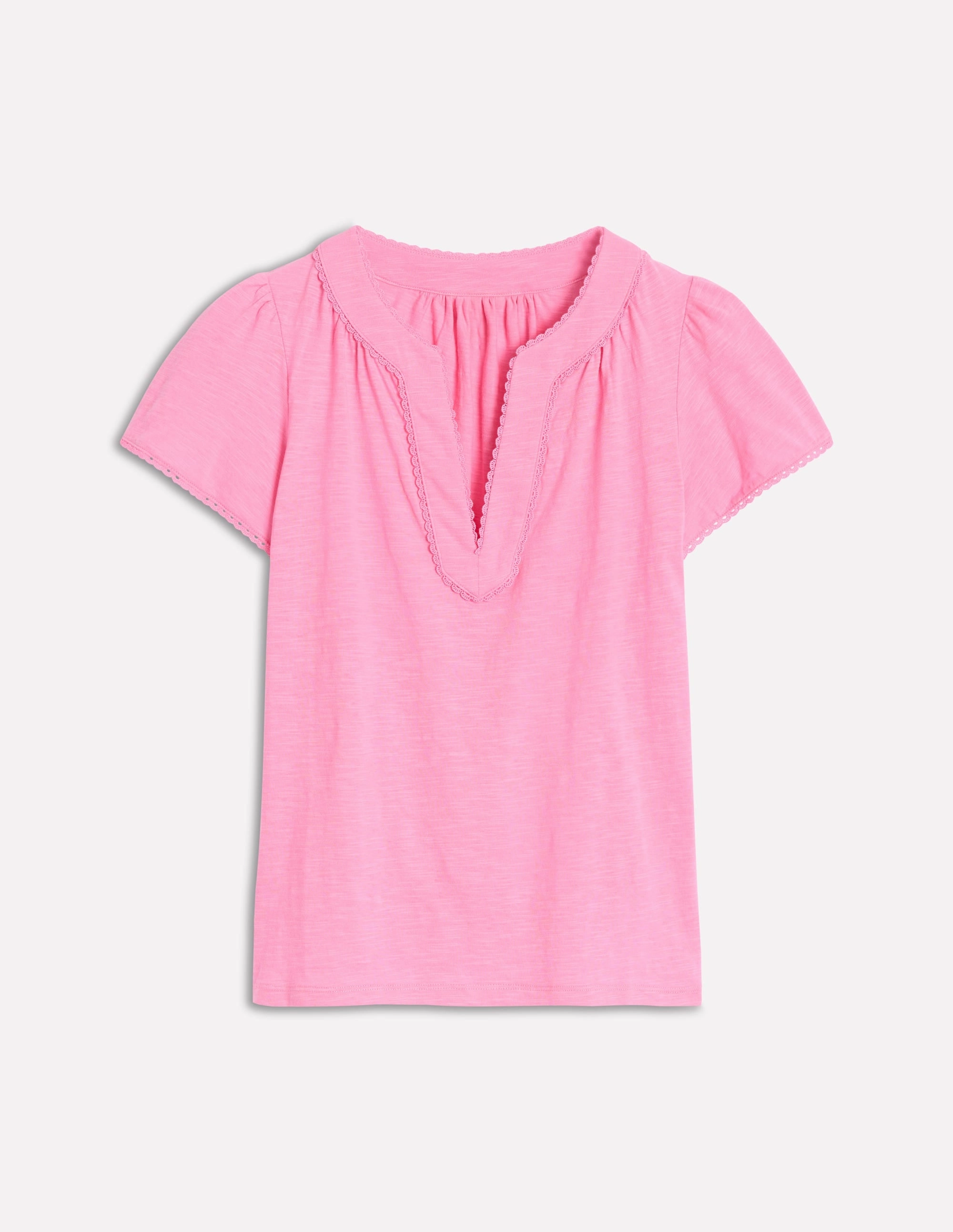 Ava Short Sleeve Top-Pink Lemonade Flowy Tunic NonIrritatingEdges