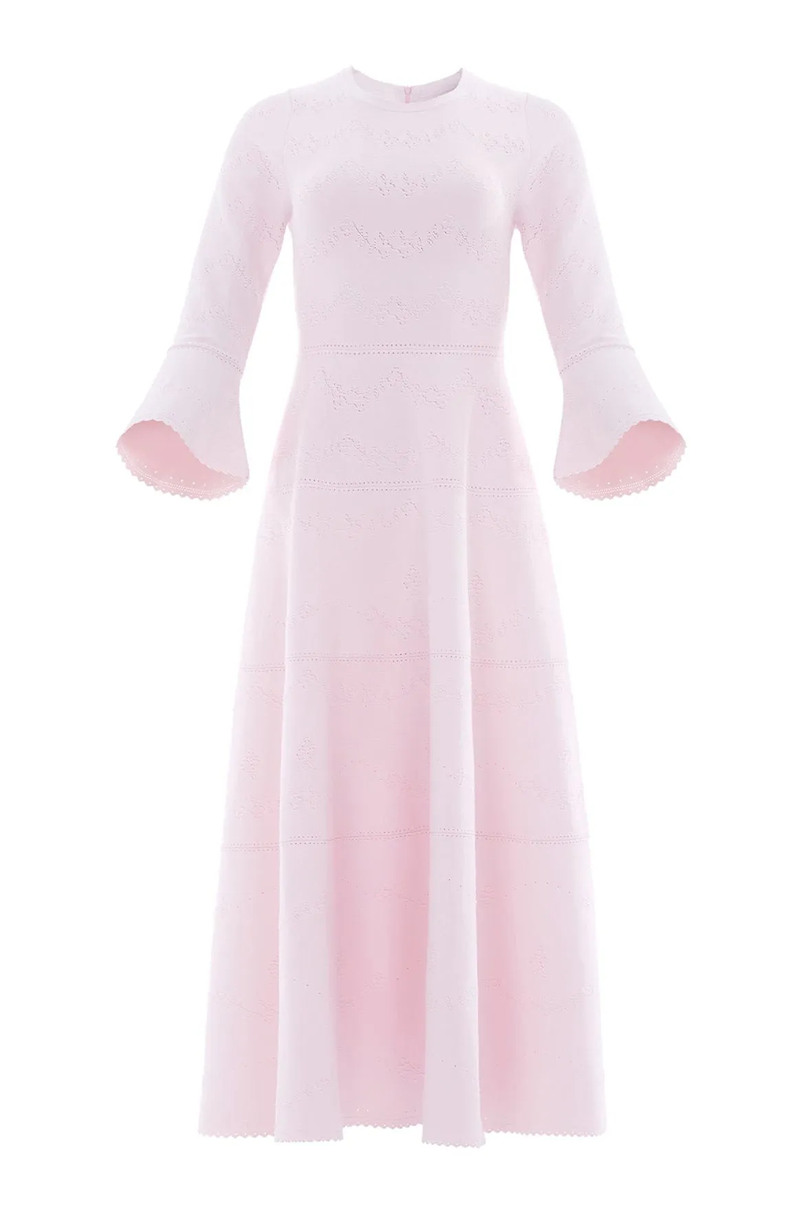 Pretty Pointelle Knit Ankle Gown Layered Design