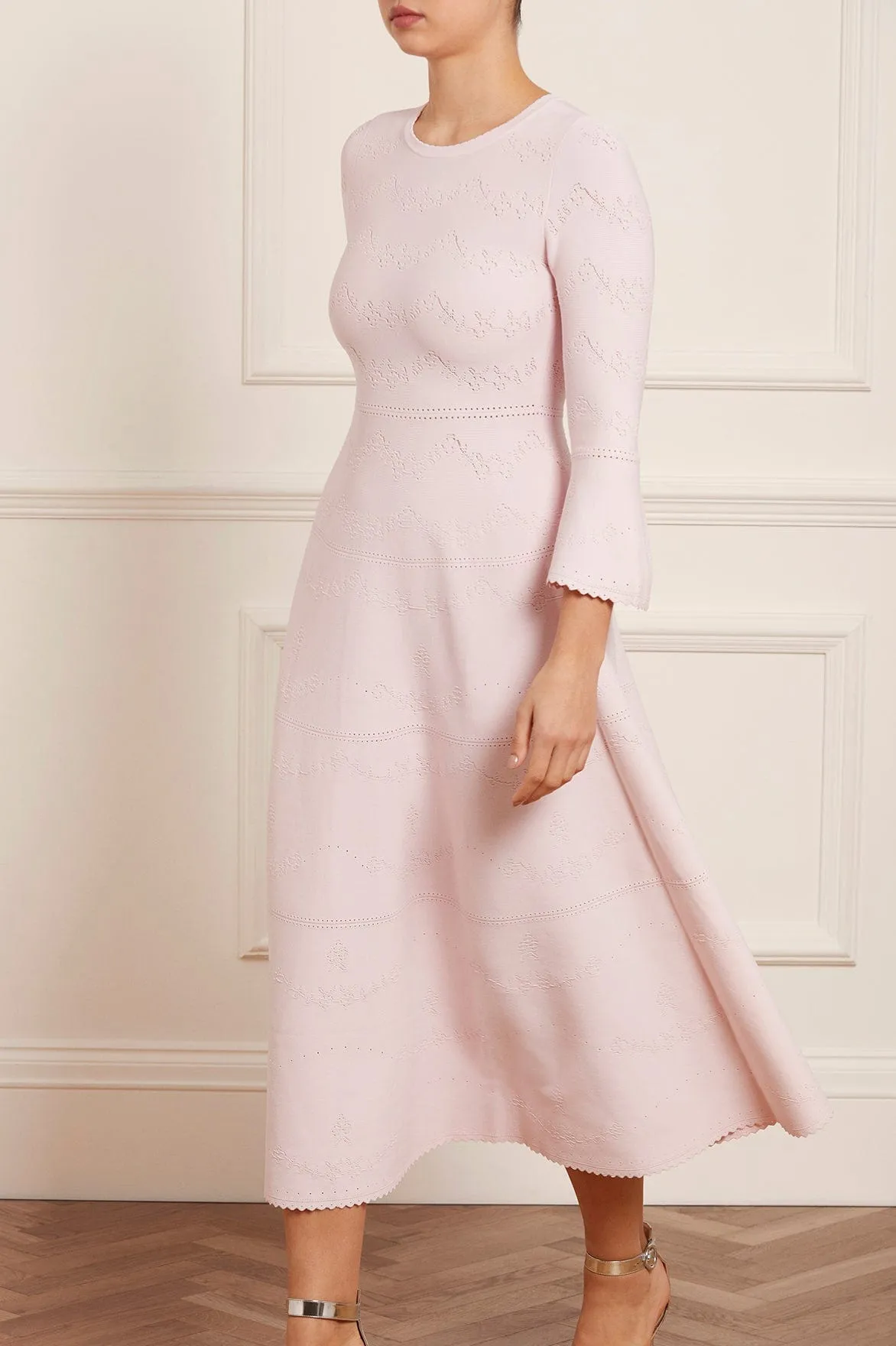 Vibe Choice Pretty Pointelle Knit Ankle Gown