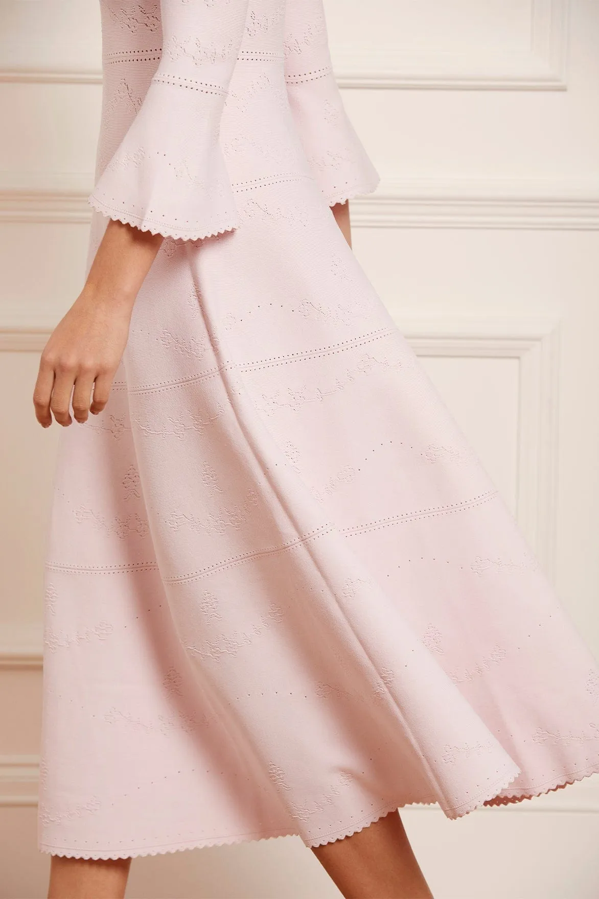Pretty Pointelle Knit Ankle Gown Date-Night Fall Style