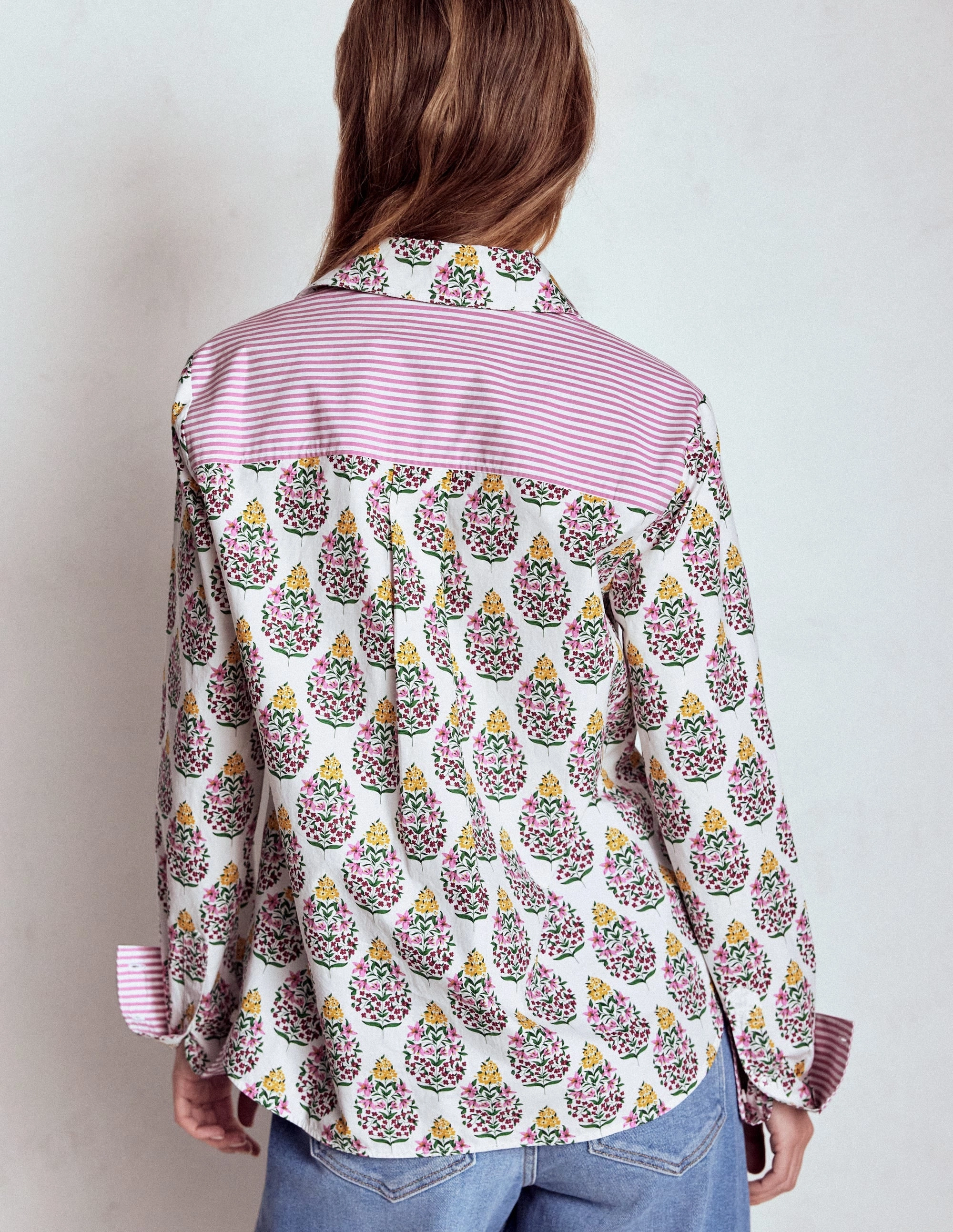 Sienna Cotton Shirt-Multi, Wildflower Bouquet FlexibleMobility Modern Silhouette