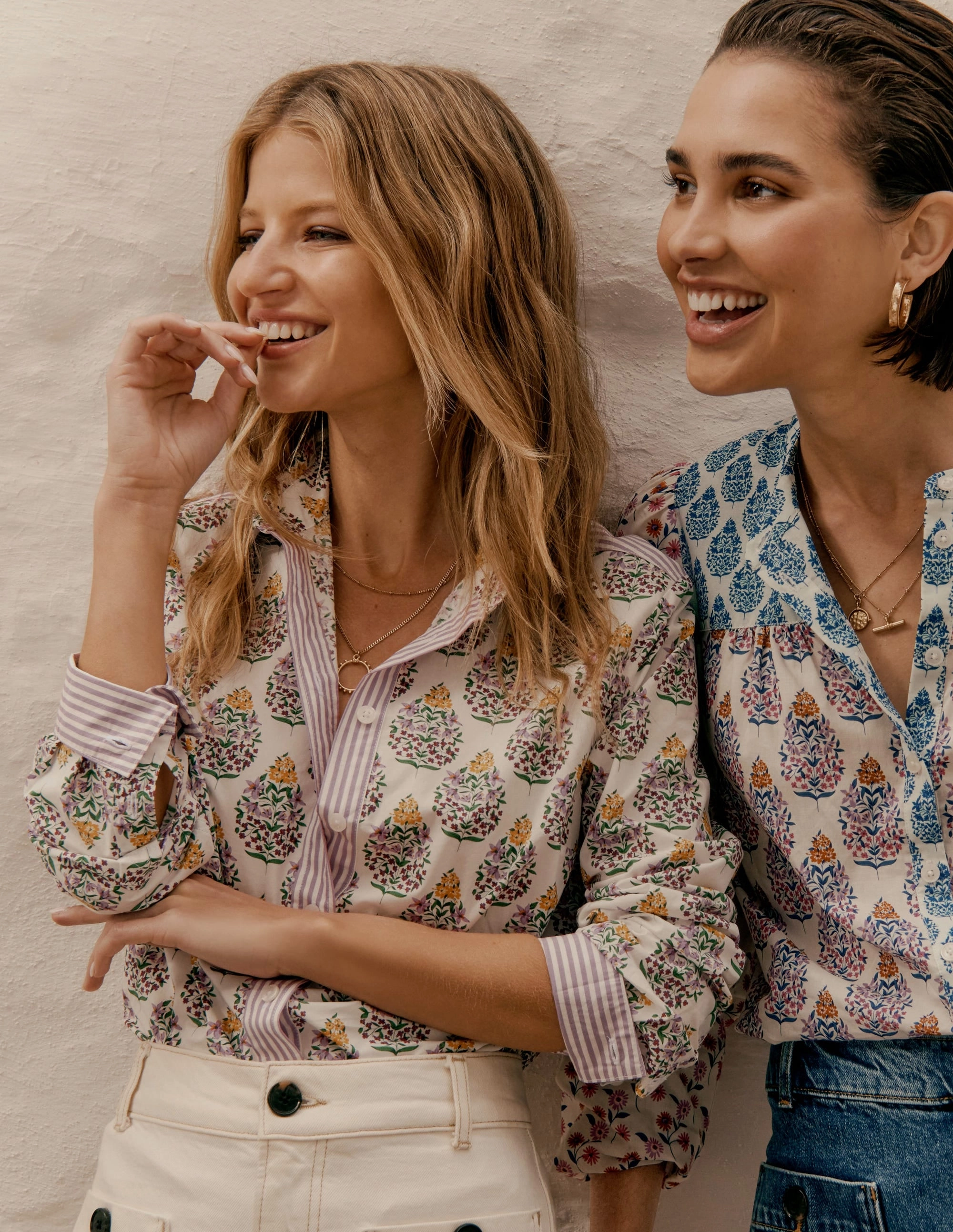 Recycled Fiber Blend Soft Blended Fabric Sienna Cotton Shirt-Multi, Wildflower Bouquet