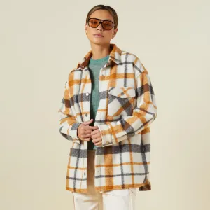 SleevelessOption Plaid Shacket