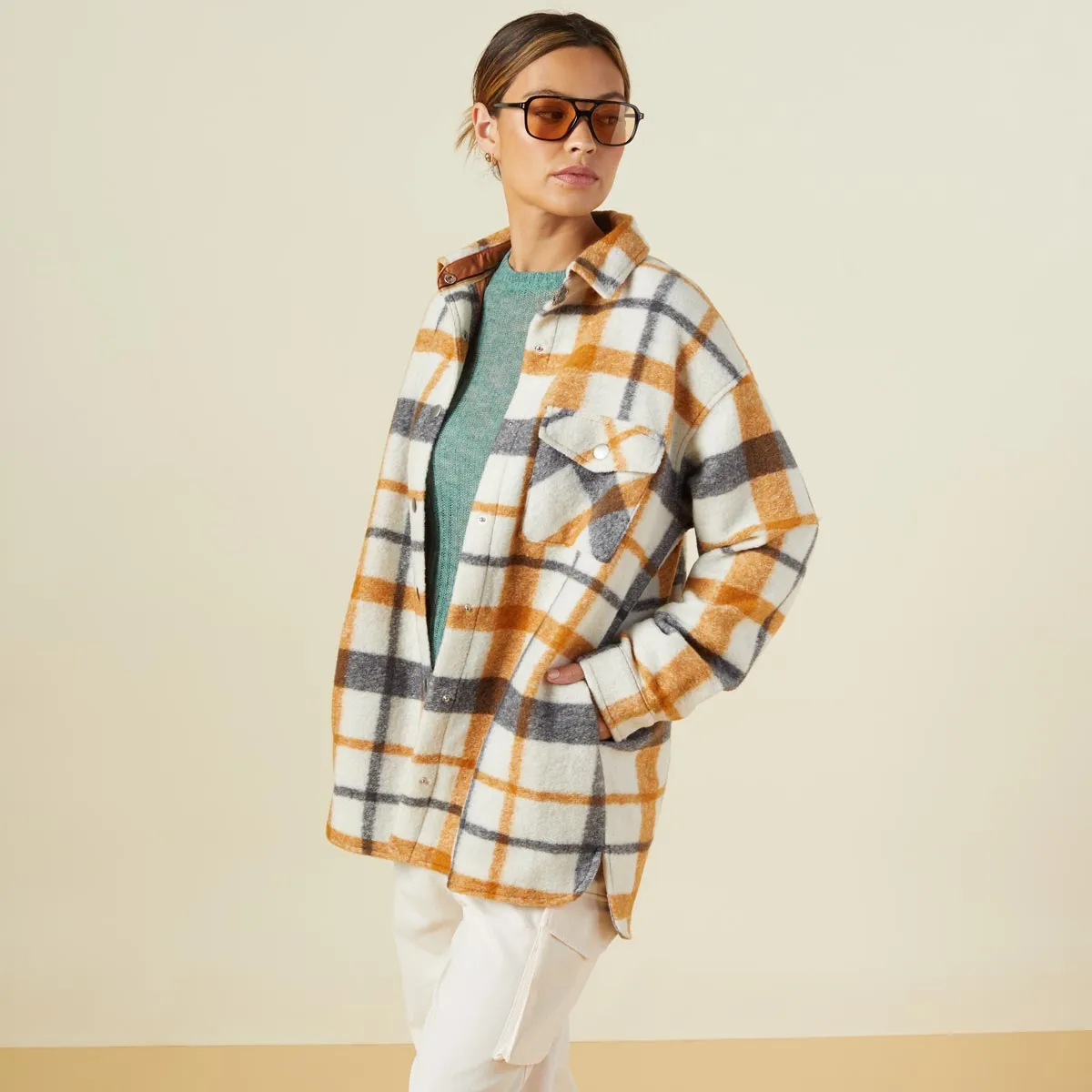 Plaid Shacket NonScratchyLining