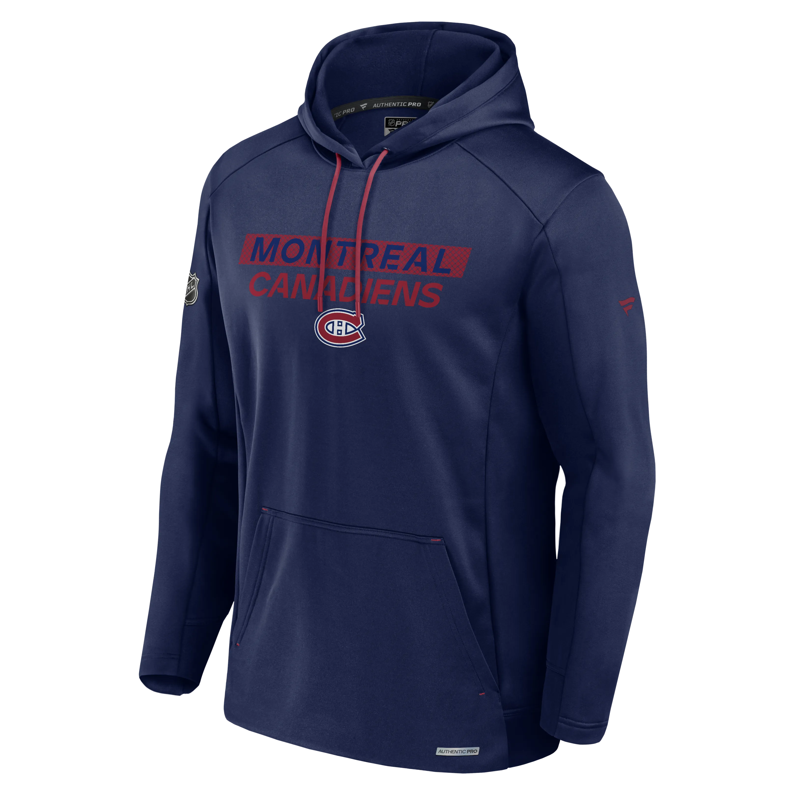 Montreal Canadiens NHL Fanatics Branded Men's Navy Authentic Pro Rink Pullover Hoodie
