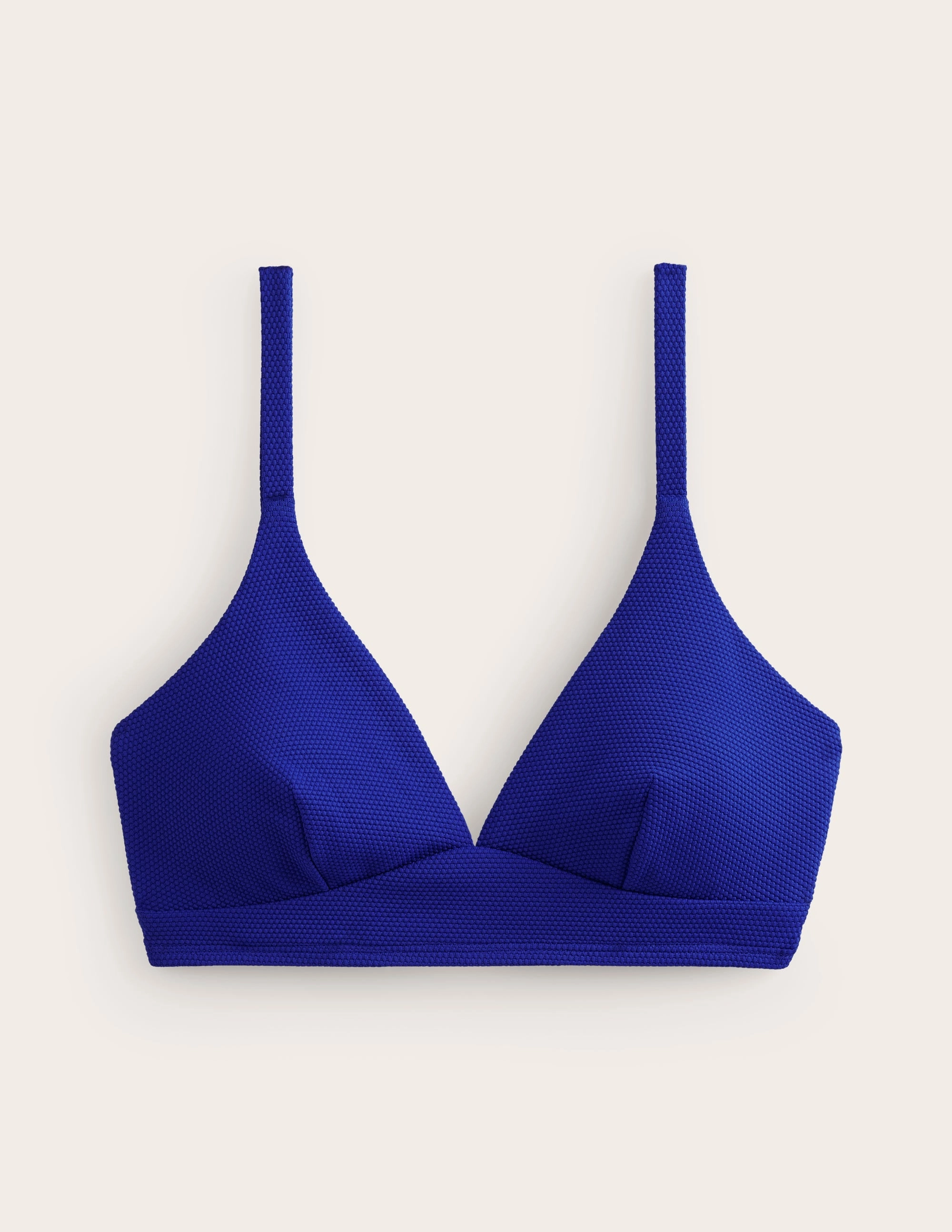 Teen Trend Arezzo V-neck Bikini Top-Surf The Web Blue Texture