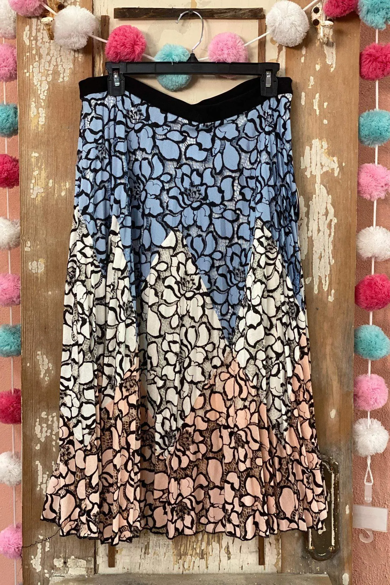 Corduroy texture Cruise Attire Multi Color Lace Skirt Lillian