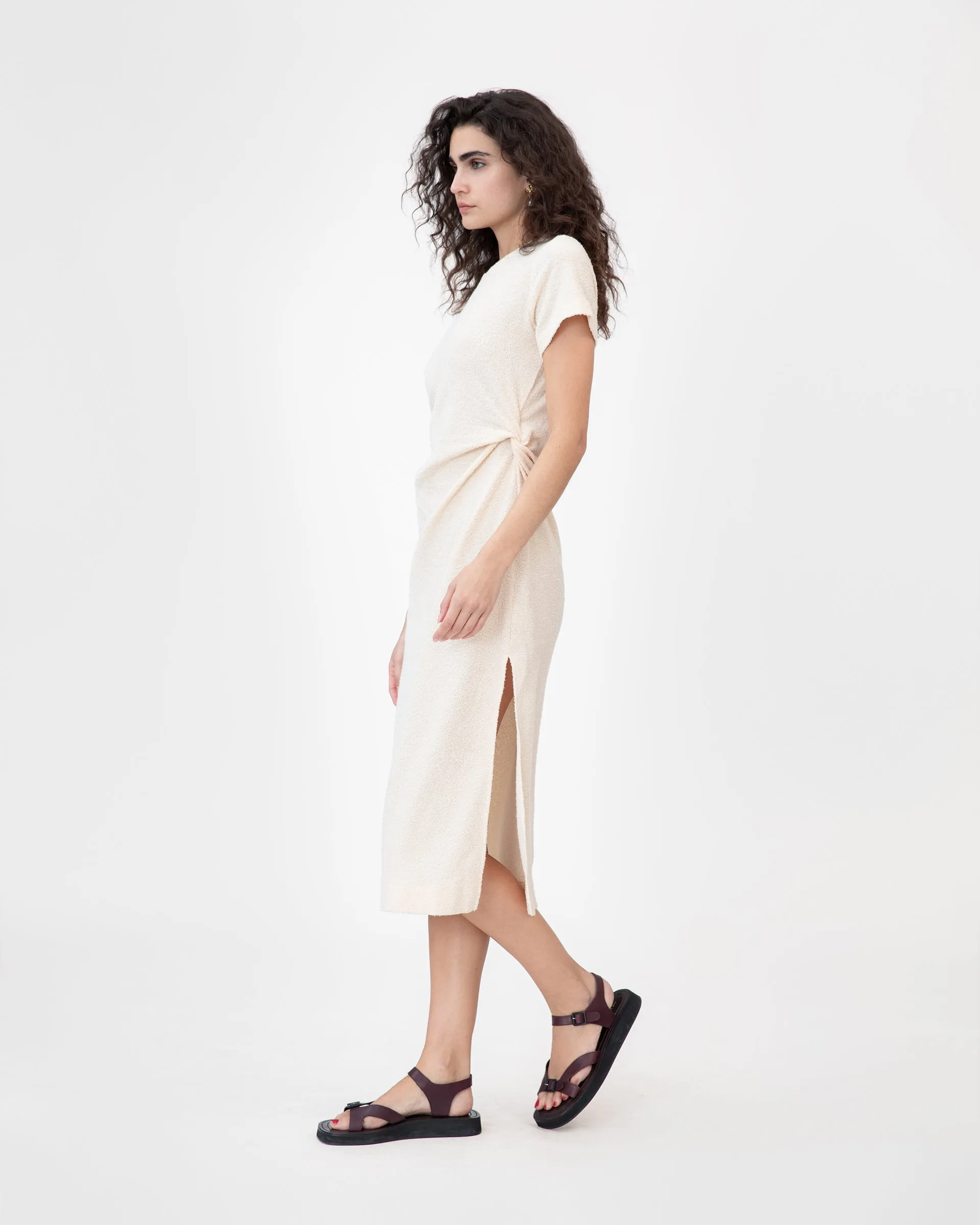 Metallic-Finish Short Sleeve Aurora Dress