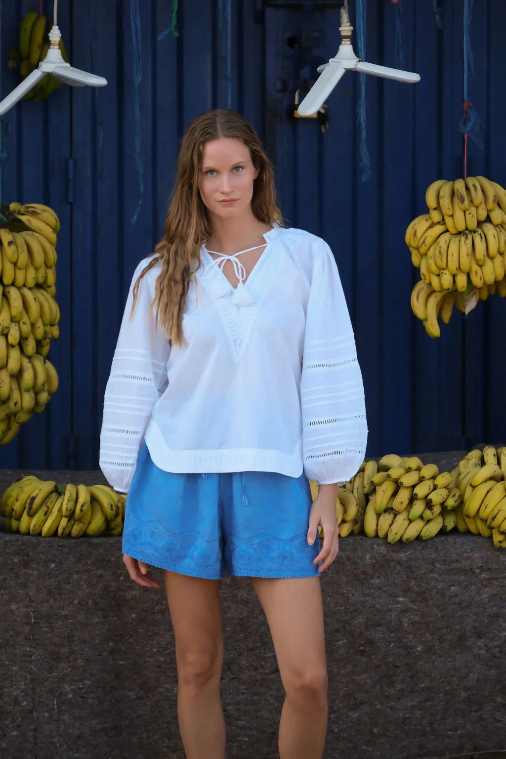 August Top White Contoured Side Panels