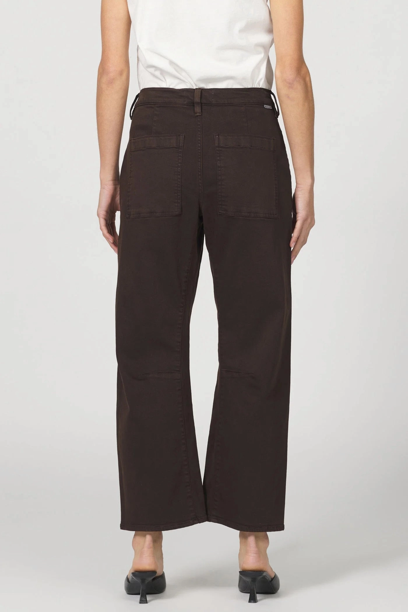 Dear John Lasso Barrel Jeans in Dark Oak Microfiber Blended Fabric