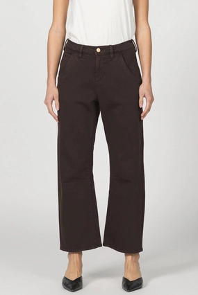 Dear John Lasso Barrel Jeans in Dark Oak Ribbed Hemline
