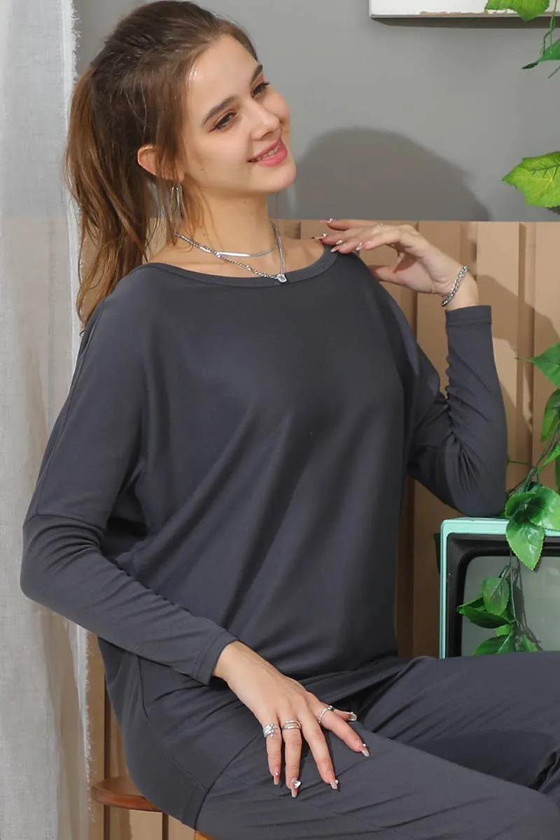 CASUAL SOLID LONG SLEEVE T SHIRT-CWTTL1449_CWTTL1449 WrinkleFree Structure Soft Cotton