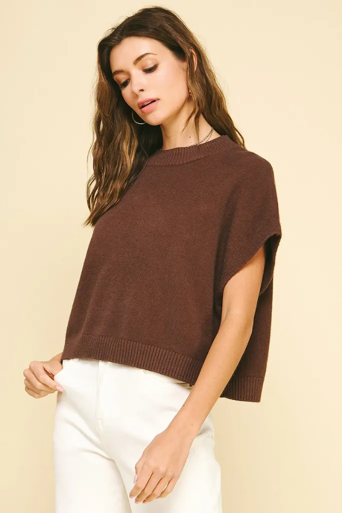Genevieve Cap Sleeve Sweater Recycled Polyester Fabric