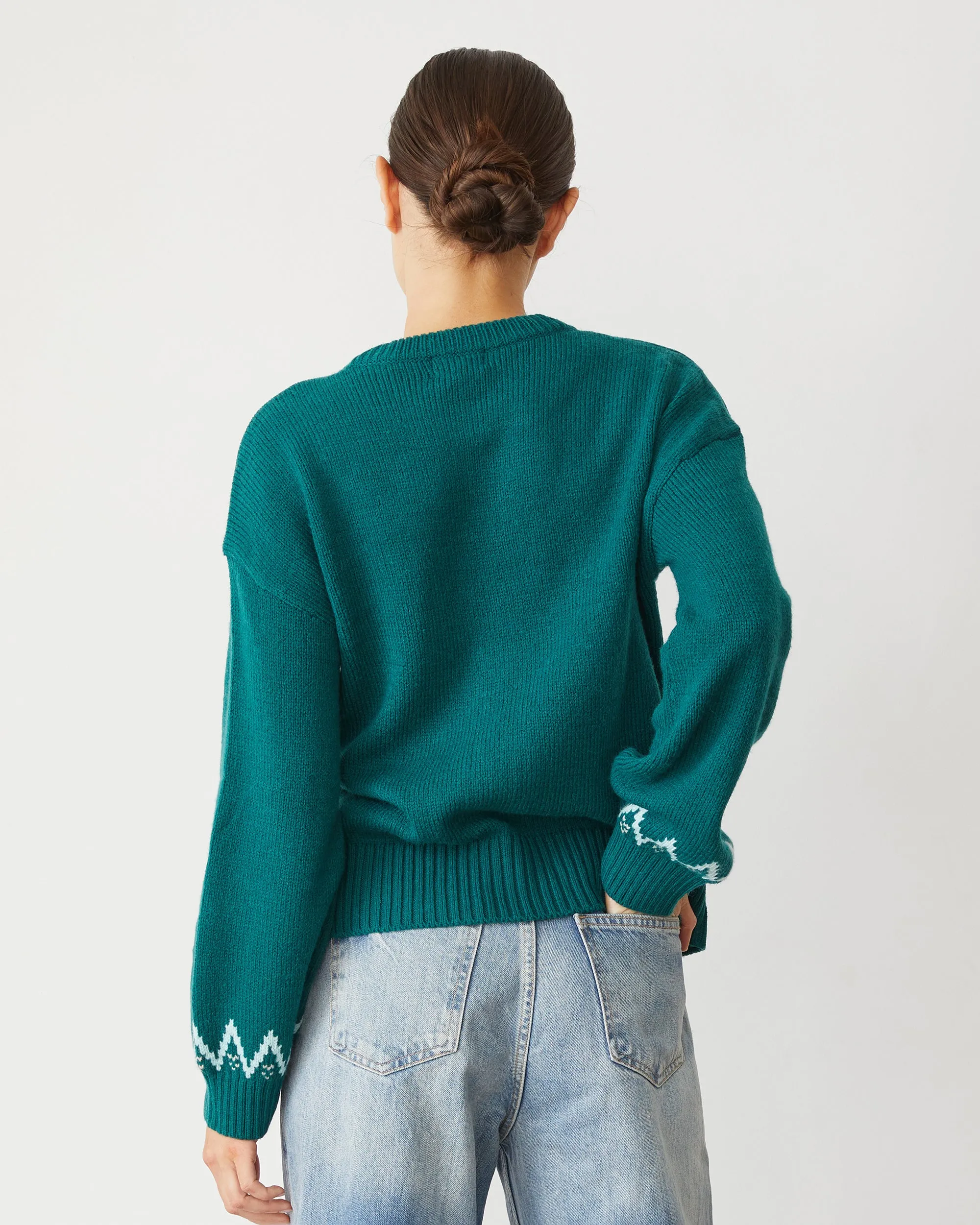Oversized Silhouette OdorControl Technology Merino Wool Fair Isle Crew Neck
