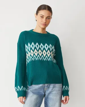 TaglessComfort Merino Wool Fair Isle Crew Neck