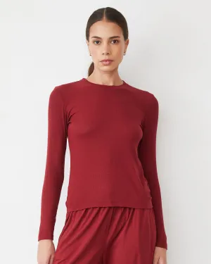 Winter Hoodie Circular Knit Technique Supimafine Rib Long Sleeve Crew