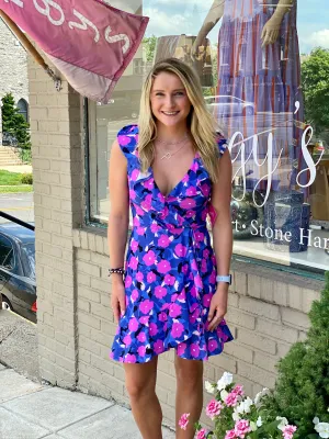 Minimalist-Style Naples Faux Wrap Dress Impatiens