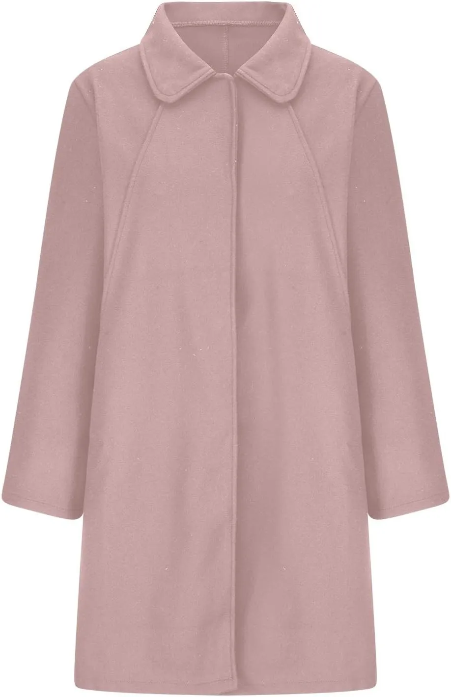 NATHGAM Women's Winter Coat Casual Trendy Elegant Coat Lapel Single Breasted Long Wool Coat Thick Formal Office Wool Overcoat
