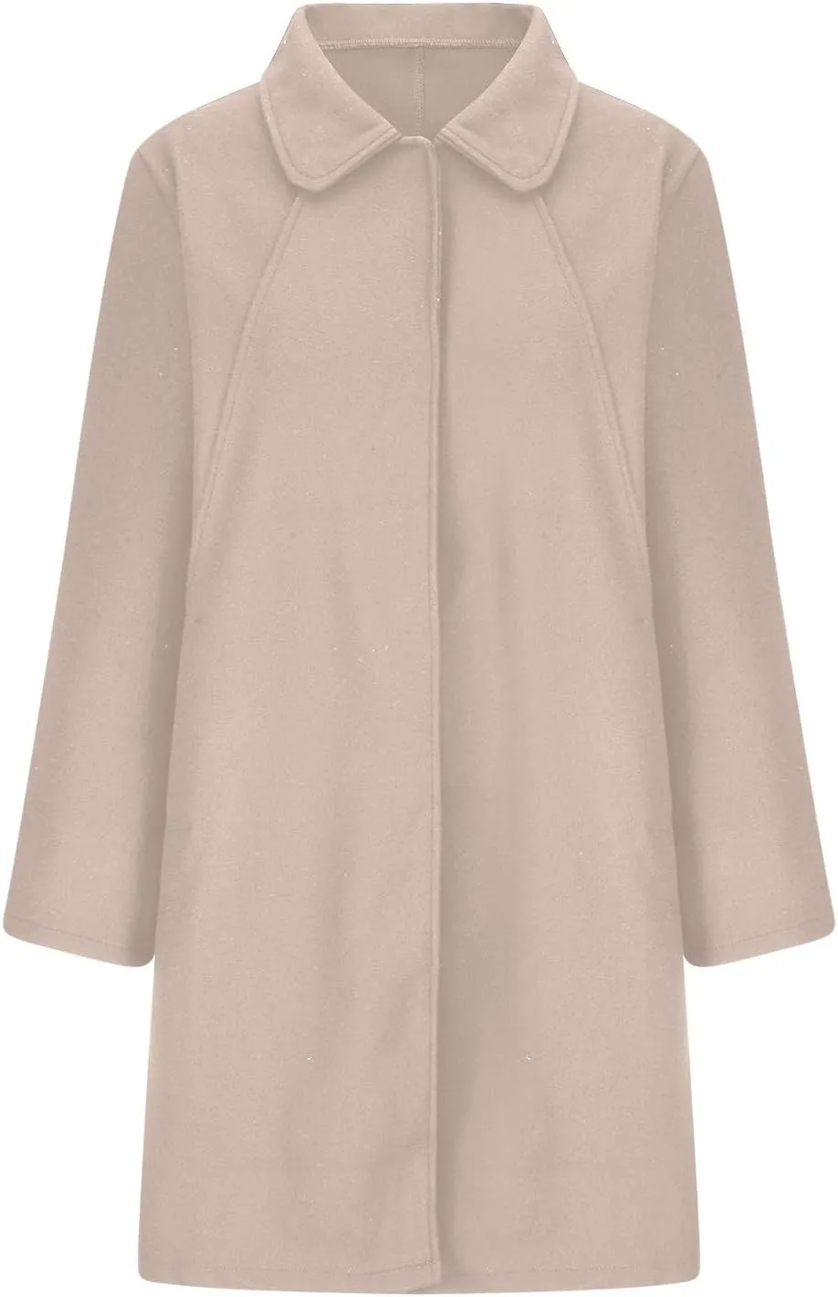 NATHGAM Women's Winter Coat Casual Trendy Elegant Coat Lapel Single Breasted Long Wool Coat Thick Formal Office Wool Overcoat