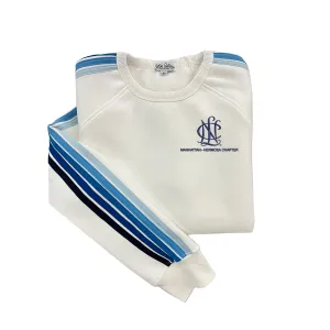 National Charity League Striped Crewneck Luxe Fleece Sweatshirt - NCL Lamorinda Chapter
