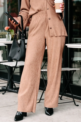 Chilly Layering Active Layers Interesting Scenarios Textured Wide Leg Pants (Coco)