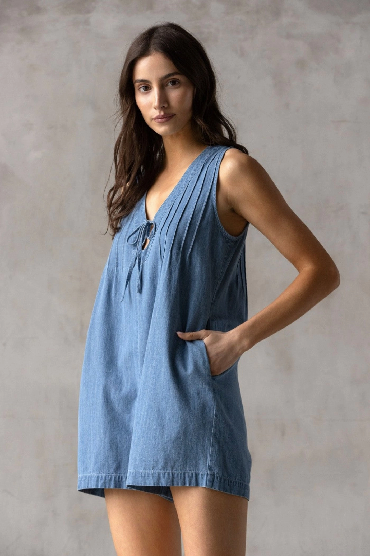 Hot Premium MILLIE V-NECK DENIM ROMPER