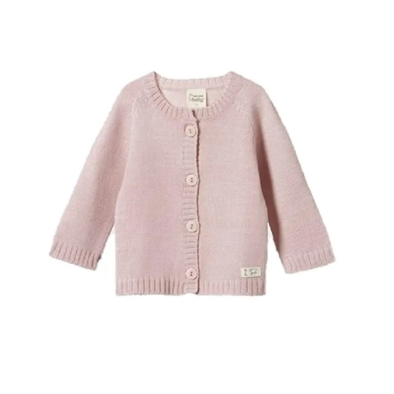 Nature Baby - Merino Knit Cardigan - Rose Dust