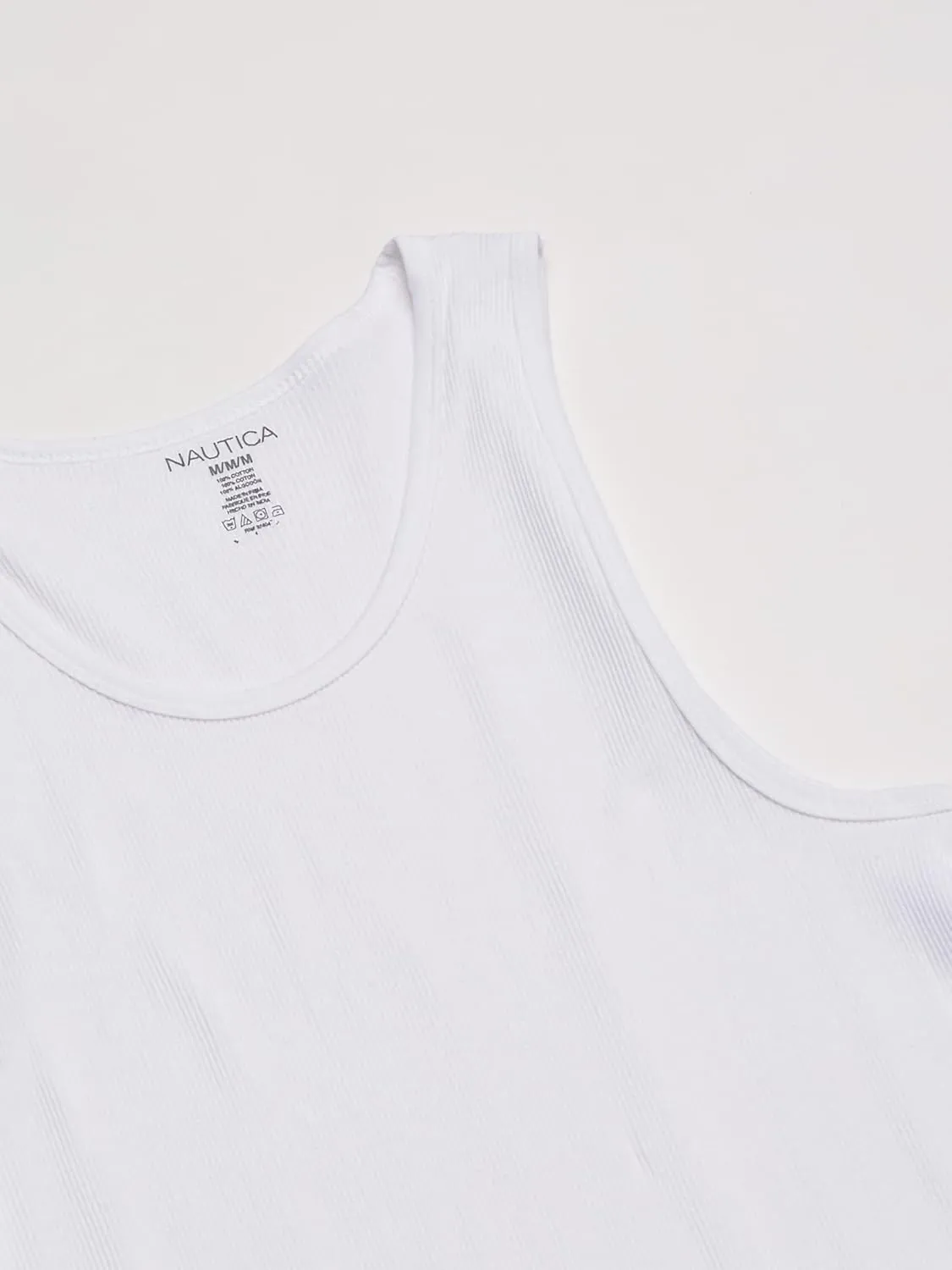 Nautica Men's 4 Pack Ribbed Cotton Tank