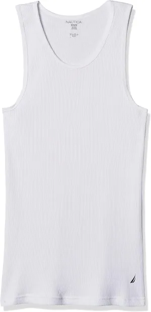 Nautica Men's 4 Pack Ribbed Cotton Tank