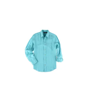 Nautica Mens Solid Linen Button Up Shirt, TW2