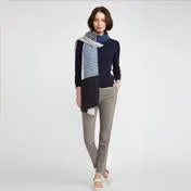 Navy V-Neck Cable Knit