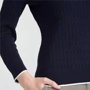 Navy V-Neck Cable Knit