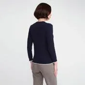 Navy V-Neck Cable Knit