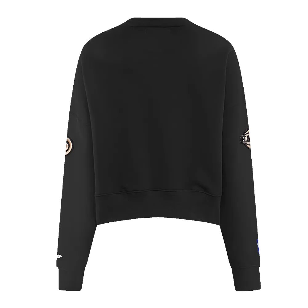 NBA ATLANTA HAWKS CHEST HISTORIC WOMEN'S CREWNECK (BLACK)
