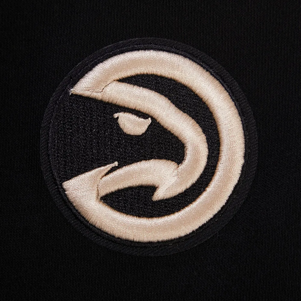NBA ATLANTA HAWKS CHEST HISTORIC WOMEN'S CREWNECK (BLACK)