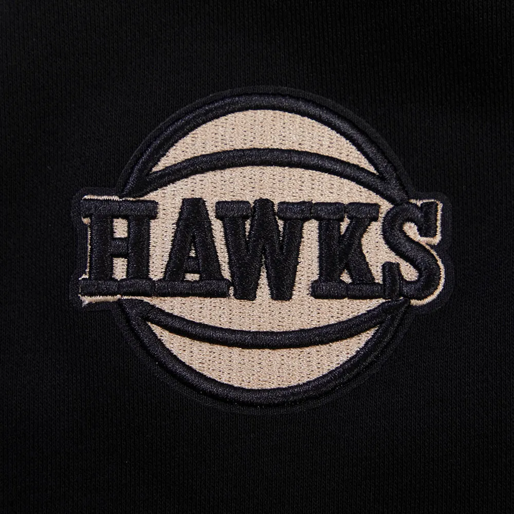 NBA ATLANTA HAWKS CHEST HISTORIC WOMEN'S CREWNECK (BLACK)