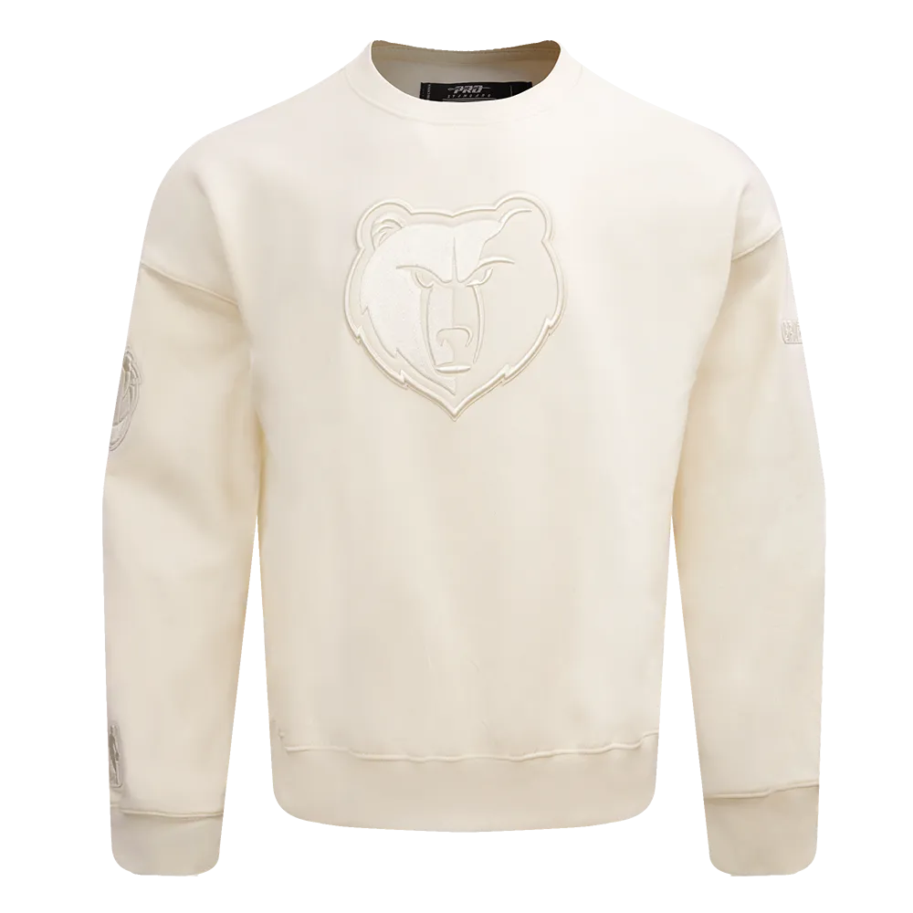 NBA MEMPHIS GRIZZLIES NEUTRAL DROP SHOULDER FLC CREWNECK (EGGSHELL)