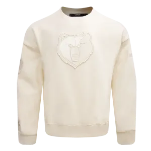 NBA MEMPHIS GRIZZLIES NEUTRAL DROP SHOULDER FLC CREWNECK (EGGSHELL)